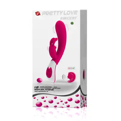 Pretty Love - Poręczny Wibrator silikonowy VINCENT z stymulującym króliczkiem