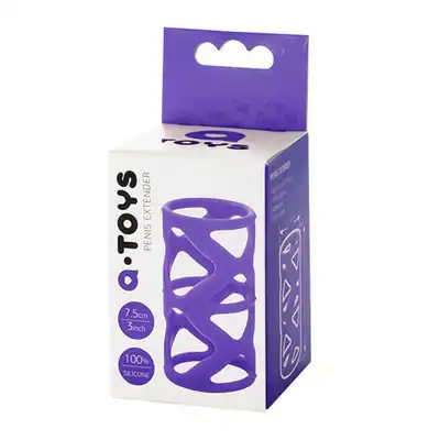 A-Toys - Penis Slave. Fioletowa wodoodporna nakładka na penisa w kompaktowym rozmiarze z wypukłą fakturą