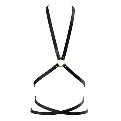 BIJOUX INDISCRETS - MAZE MULTI POSITION BODY HARNESS BLACK - Ekskluzywne szelki przepasane w pasie