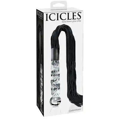 Icicles no.38 - szklane dildo z pejczem. Luksusowy produkt!
