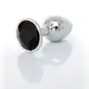 Jawellery PLUG - czarny. Metalowa zatyczka analna z diamiencikiem