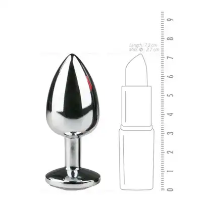 Easy Toys - Metal Butt Plug No. 1 - Silver - Metalowa wtyczka analna z pięknym kryształem roz. S