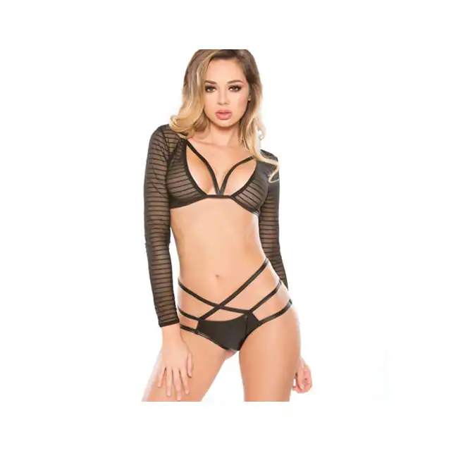 Rebecca Shrug &amp; Panty Set. Uwodzicielski komplet ze strapsami.