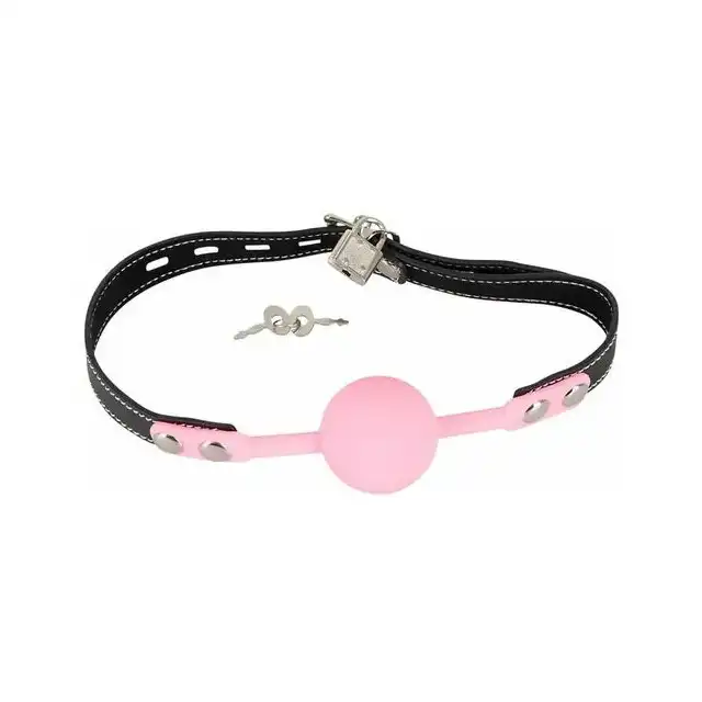 Bad Kitty - Silikon Ball Gag. Silikonowy knebel z kłódką.