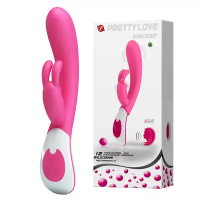 Pretty Love - Poręczny Wibrator silikonowy VINCENT z stymulującym króliczkiem