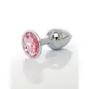 Jawellery PLUG - różowy. Metalowa zatyczka analna z diamiencikiem
