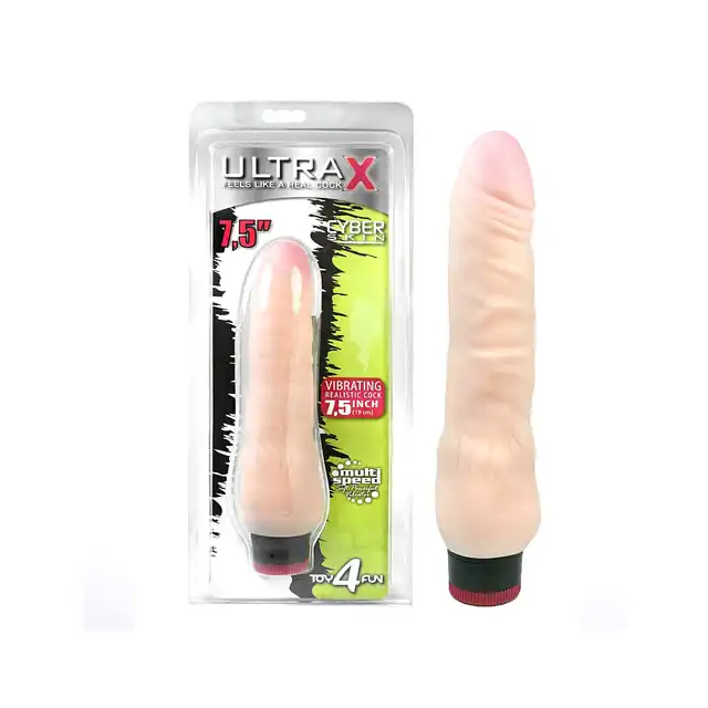 Toy 4 Fun - Ultra X Vibrator - Cyber Skin 7,5. Super miękki wibrator z aksamitnej cyberskóry!