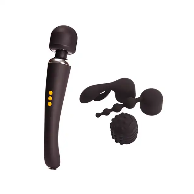 Pornhub - Supercharged Wand Set.  Super masażer z zestawem końcówek.