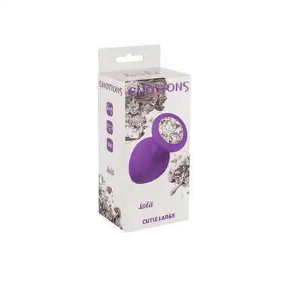 Anal Plug Emotions Cutie PURPLE - Hypoalergiczny, gładki korek analny z diamencikiem roz. L