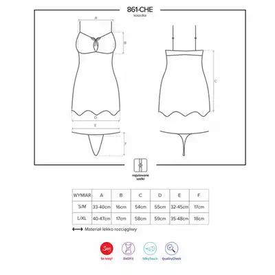 Obsessive 861-CHE-5 koszulka i stringi kolor: różowy