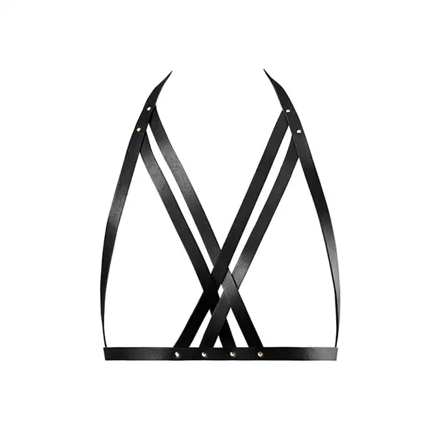 BIJOUX INDISCRETS - MAZE HALTER BRA HARNESS BLACK - Uprzęż a'la biustonosz. Mega sale!