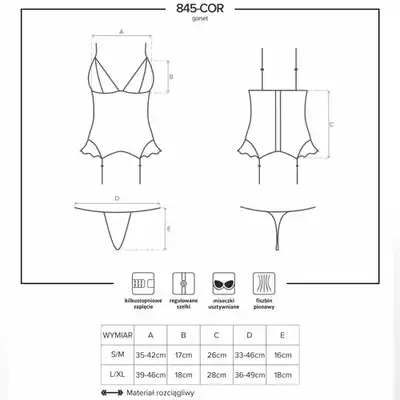 Obsessive - 845-COR-5 gorset i stringi.