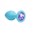  Anal Plug Emotions Cutie BLUE - Hypoalergiczny, gładki korek analny z diamencikiem roz. L