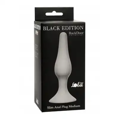 Slim Anal Plug Medium Grey - Silikonowa , super gładka wtyczka analna