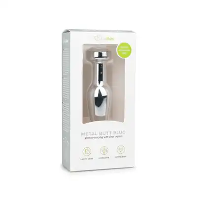 Easy Toys - Metal Butt Plug. Metalowa wtyczka analna z pięknym kryształem.