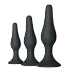 Easytoys Butt Plug Set - Zestaw 3 miękkich wtyczek - Mocne przyssawki i aksamitny silikon.