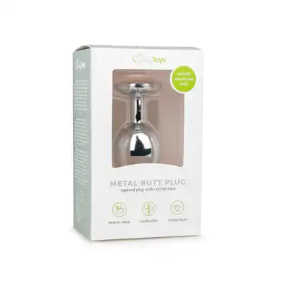 Easy Toys - Metal Butt Plug. Metalowa wtyczka analna z pięknym kryształem.