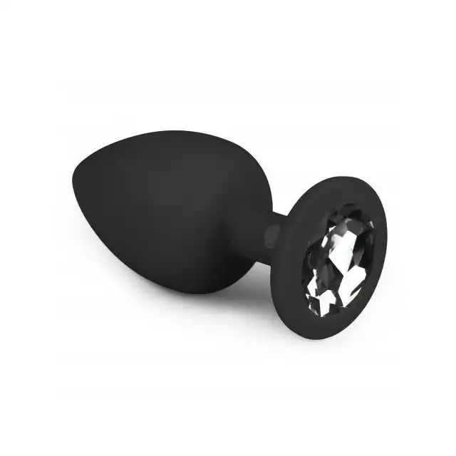 Easy Toys - Diamond Plug Large - Aksamitna, silikonowa wtyczka z kryształkiem, roz. L
