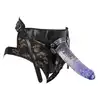 YOU2TOYS - Strap-On Kit for playgirls - Strap-on z dwoma żelowymi dildami w pięknych tęczowych kolorach z koronkowym pasem