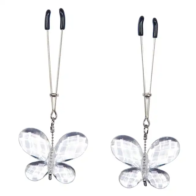 Bad Kitty -  Butterfly Clamps - Zmysłowa biżuteria na sutki z pięknymi motylkami