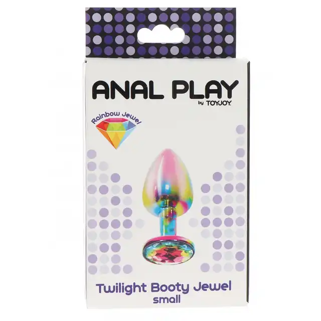 Anal Play - Twilight Booty Jewe S. Tęczowy plug z kryształkiem 7,2 cm 