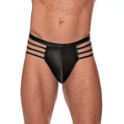 Male Power- Cage Thong L/XL - Stringi męskie z paskami na biodrach