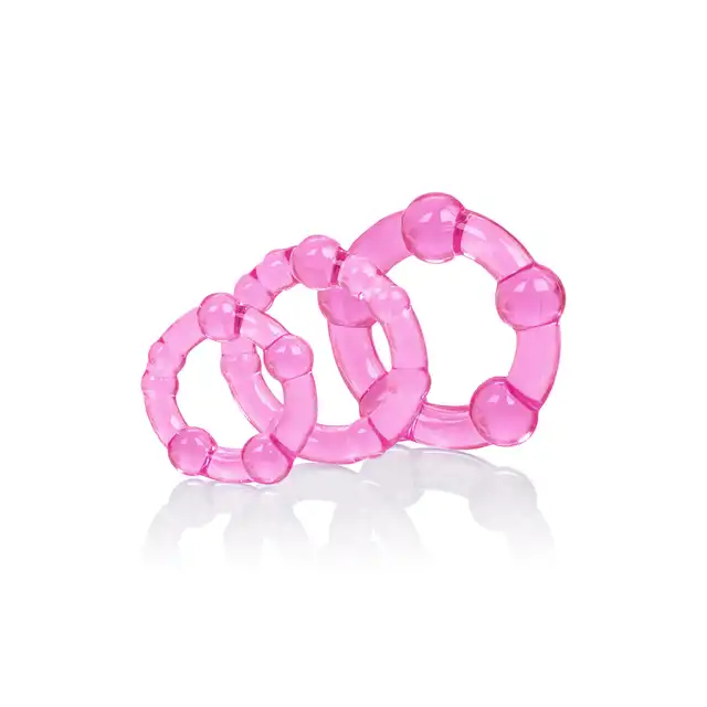 Calexotics - Island Rings Pink - zestaw 3 różowych ringów erekcyjnych 