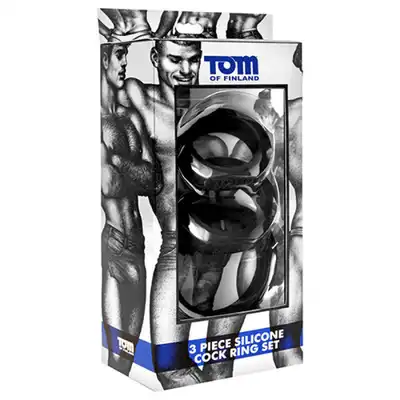 Tom of finland - 3 Silicone Ring Set - Zestaw 3 pierścieni z silikonu