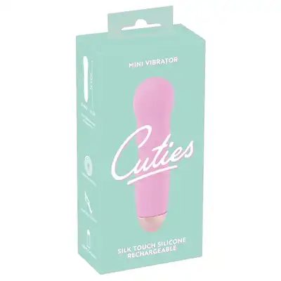 Cuties - Mini Vibrator Pink - kieszonkowy wibrator w jasnoróżowym kolorze, nieregularny kształt, 7 funkcji wibracji