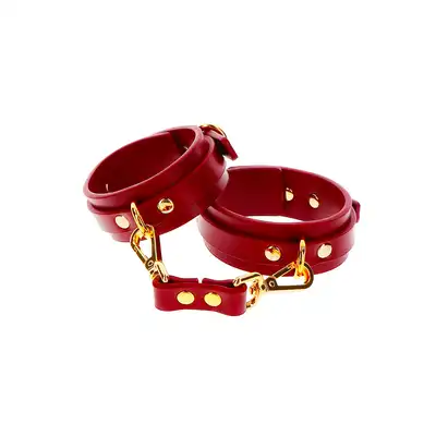 Taboom - Ankle Cuffs - luksusowe kajdanki na nogi w elektryzującym czerwonym kolorze