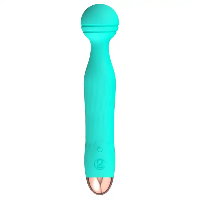 Cuties - 2.0 Mini Vibrator Green - wibrator w turkusowym kolorze z giętka głowicą, 7 funkcji wibracji