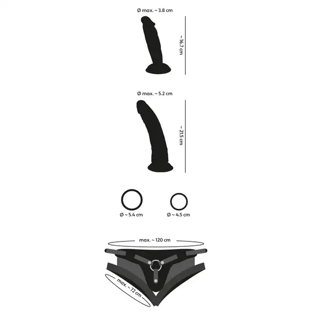 YOU2TOYS - Strap-On Kit for playgirls - Strap-on z dwoma żelowymi dildami w pięknych tęczowych kolorach z koronkowym pasem