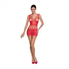 Passion - BS090RED. Seksowna sukienka. Czerwony kolor, rozmiar uniwersalny.