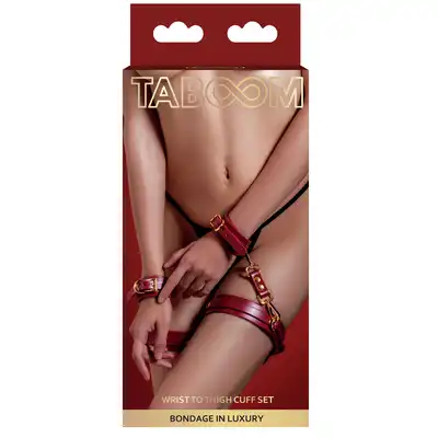 Taboom - Wrist To Thigh Cuff Set - elegancki zestaw do krępowania nadgarstków i ud