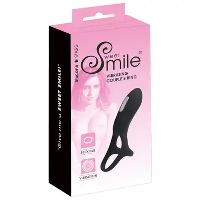 Sweet Smile Vibrating Couples Ring - Pierścień na penisa ze stymulatorem łechtaczki - 10 programów wibracji !