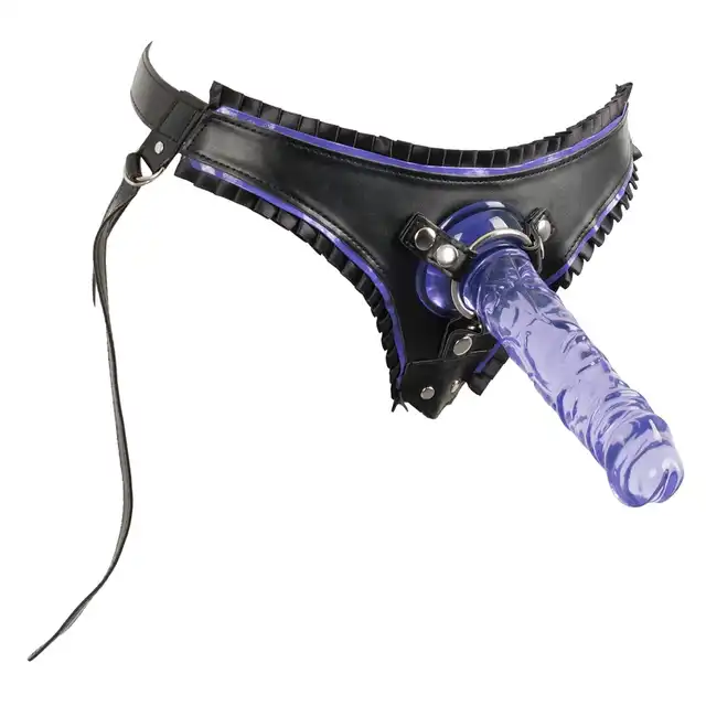 YOU2TOYS - Strap-On Kit with a blindfold - Strap-on w stylu burleski z wyjmowanym dildo i maską w zestawie