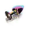 Anal Play - Twilight Booty Jewel L. Tęczowy plug z kryształkiem 9,5 cm 