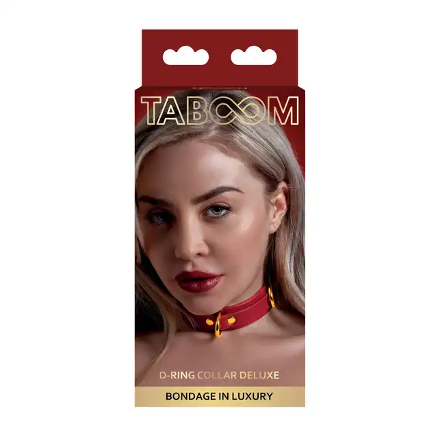 Taboom - D-Ring Collar Deluxe - gustowna obroża dla koneserów BDSM
