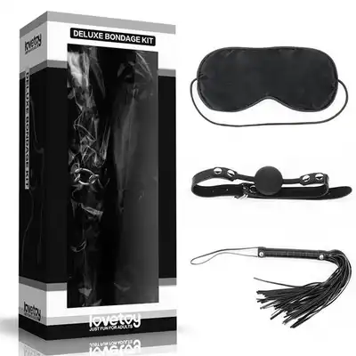 LoveToy - Bondage Kit Black - zestaw do zniewalania w kolorze czarnym 