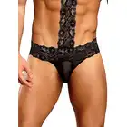 Male Power - Choker Thong L/XL - Stringi połączone z chokerem grubą koronką
