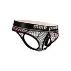 Male Power - Cock Ring Thong L/XL - Wyjątkowe majtki odkrytymi pośladkami, ringiem i odpinanym woreczkiem na penisa