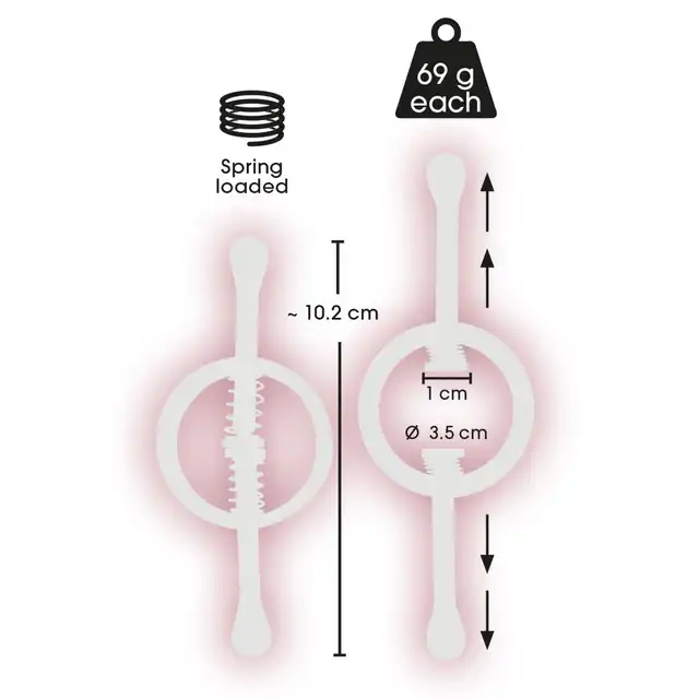 Fetish Collection Nipple Clamps Spring - Eleganckie metalowe zaciski sprężynowe