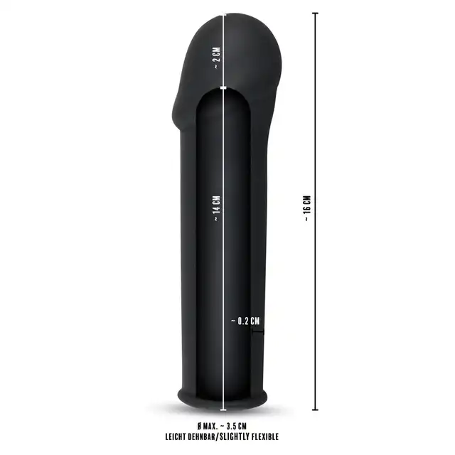Rebel - Penis Sleeve with Extension. Nakładka na penisa przedłużająca 2 cm. 100% silicon. Mega męski.