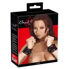 Bad Kitty - Handcuffs black - Czarne kajdanki z krótkim łańcuszkiem 10 cm