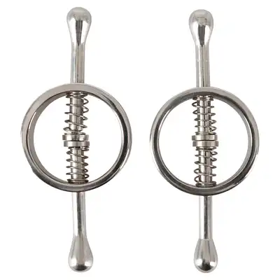 Fetish Collection Nipple Clamps Spring - Eleganckie metalowe zaciski sprężynowe