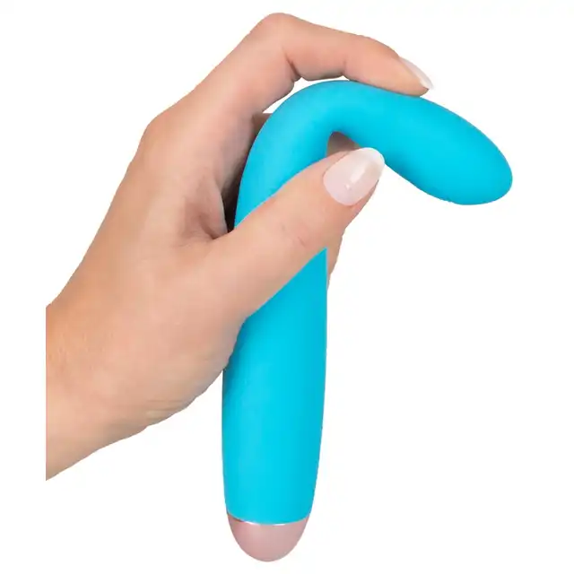 Cuties - 2.0 Mini Vibrator Blue - niezwykły mini wibrator z 7 funkcjami wibracji, bardzo giętki