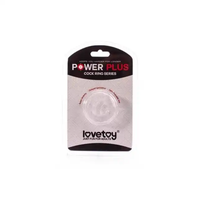 LoveToy - Power Plus Cockrings - przezroczysty pierścień na penisa