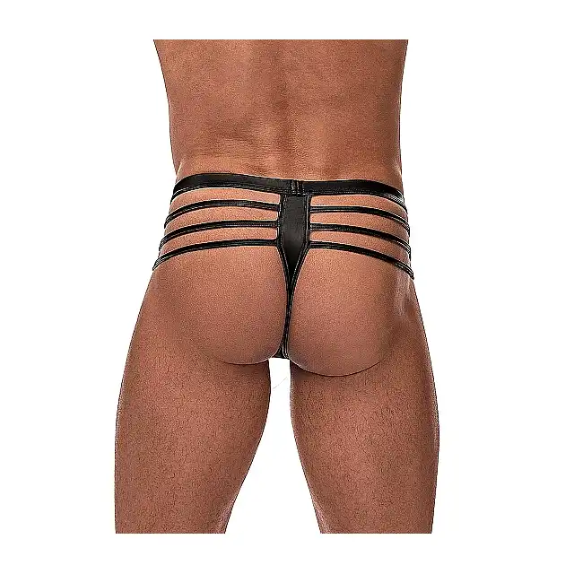 Male Power- Cage Thong L/XL - Stringi męskie z paskami na biodrach