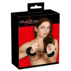 Bad Kitty - Handcuffs black - Aksamitne, pluszowe kajdanki z bezpiecznym zapięciem