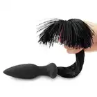 LoveToy - Anal Plug with Pony Tail Black - korek analny z czarnym ogonkiem